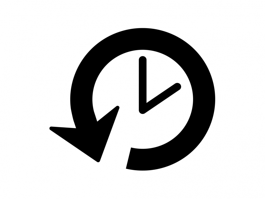 866x650 Clock Back Arrow Vector Icon