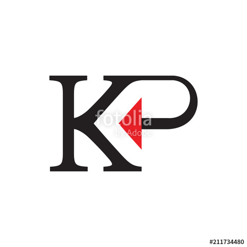500x500 Kp Logo Letter Design With Back Arrow Stock Image And Royalty