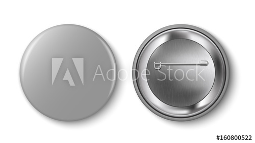 500x282 Grey Pin Button, Vector. Pin Button Set. Collection Of Realistic