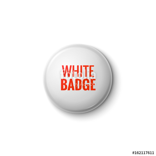 500x500 White Glossy Badge Or Web Button. Vector Blank Badge Isolated