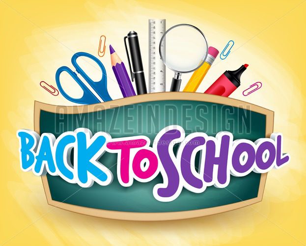 623x500 Back To School Design Vector 3d Realistic