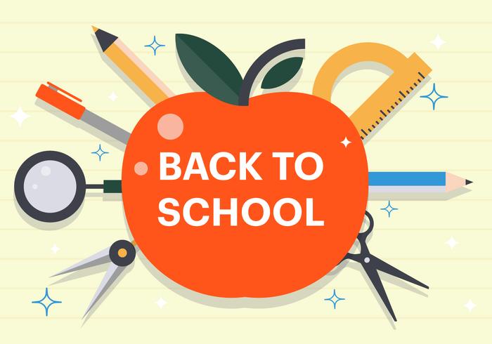 700x490 Free Flat Back To School Vector Illustration