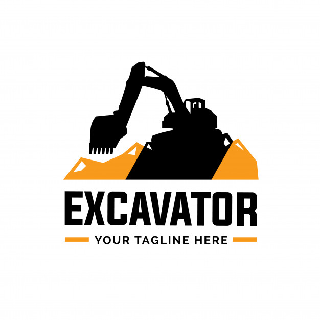 626x626 Excavator And Backhoe Logo Vector Illustration Vector Premium