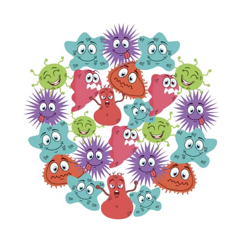 500x500 Funny Cartoon Bacteria And Virus Vector 09 Free Download