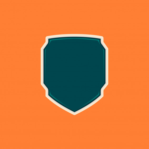 626x626 Unique Futuristic Tech Blank Shield Badge Shape Template Vector