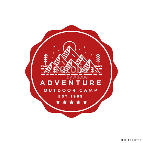 500x500 Adventure Badge Vector Logo Icon Illustration Stock Image And