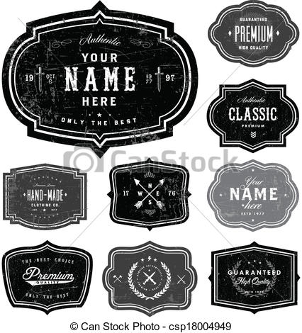 426x470 Vector Retro Badge Template Set. Easy To Edit! Vector Retro Badge