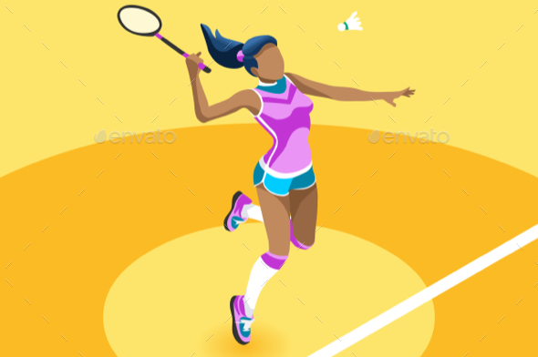 590x392 Background Badminton Vector Girl Illustration By Aurielaki