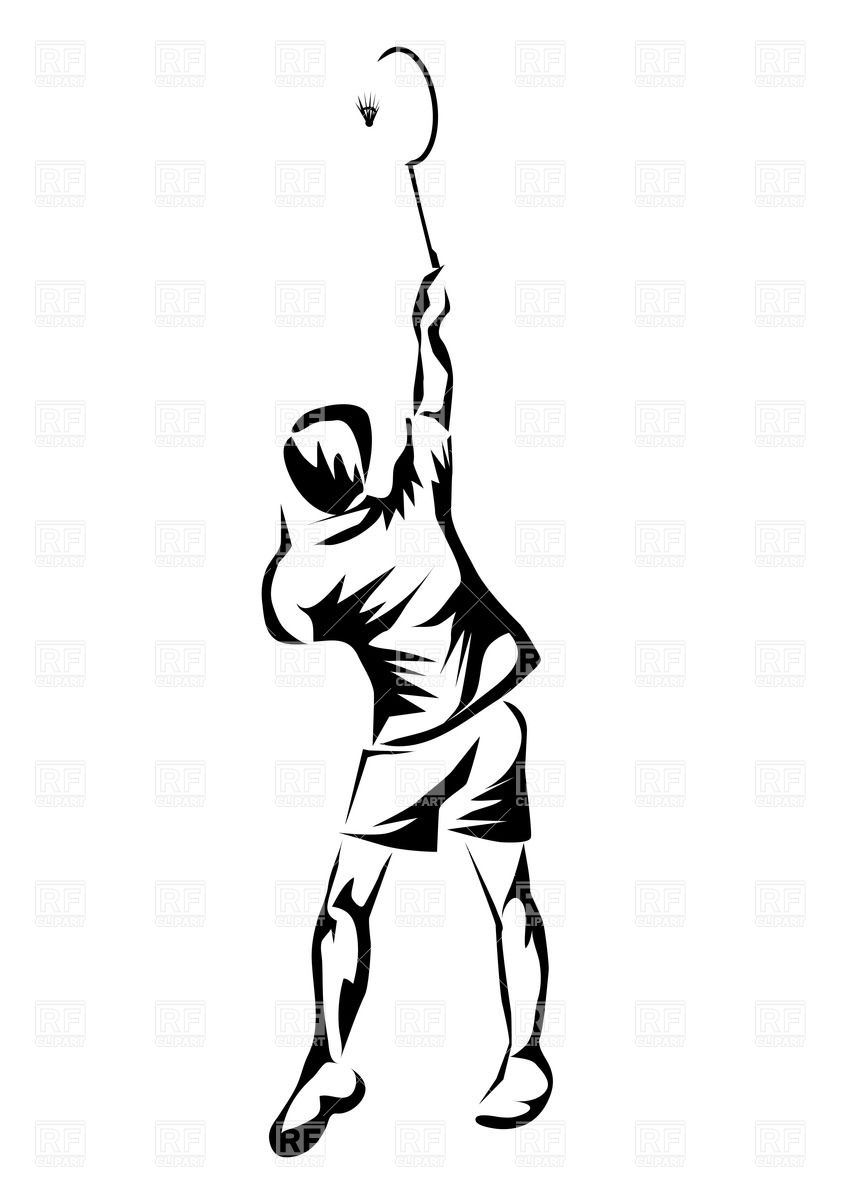 853x1200 Silhouette Of Badminton Player Vector Image Vector Artwork Of