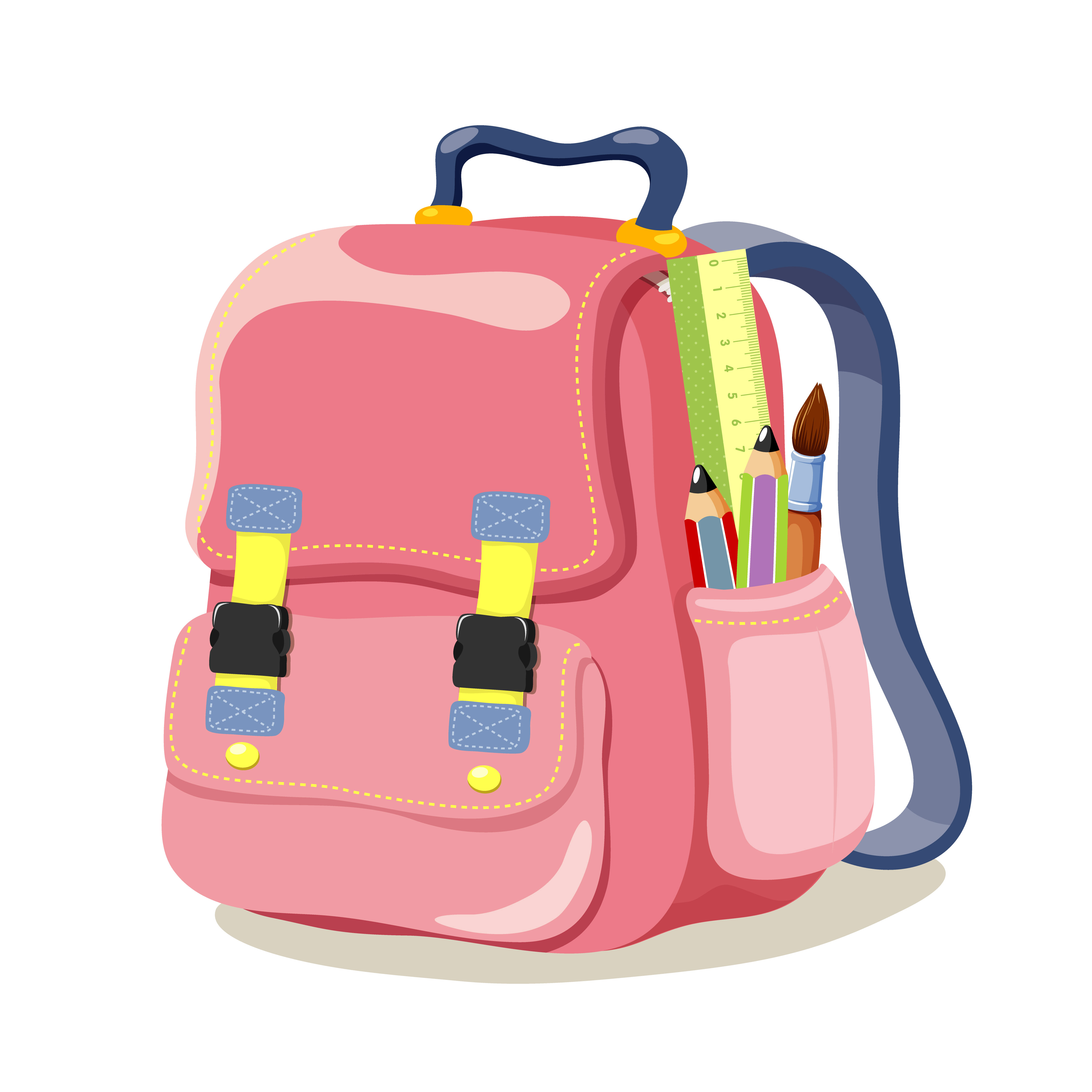 4500x4500 Colored School Bag Vector 04 Free Download