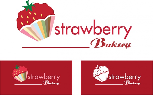 600x374 Strawberry Bakery Logo Design Various Styles And Background Free