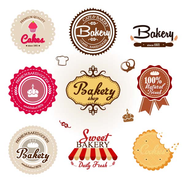 600x600 Free Vector Bakery Badges Design Crawl