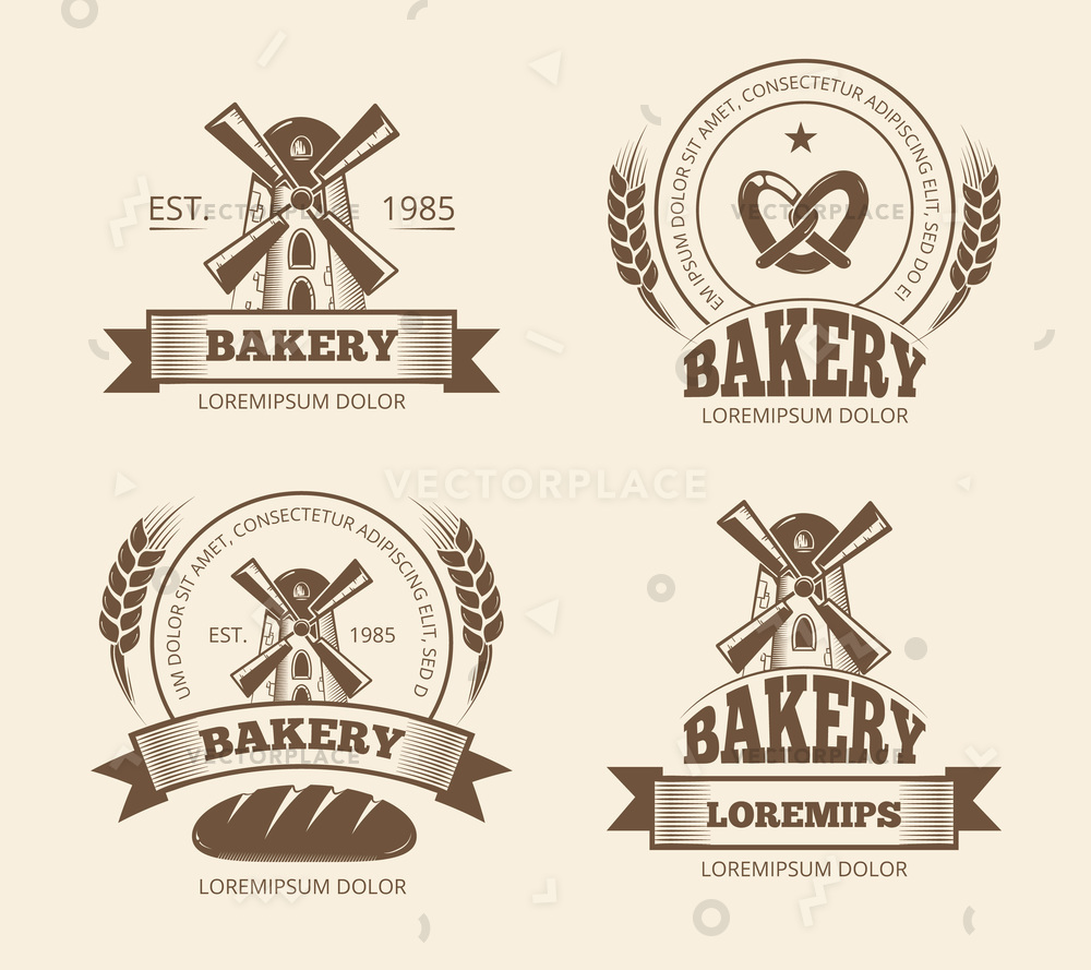 1000x889 Vintage Bakery Bread Shop Logos Labels Vector Illustration 59828