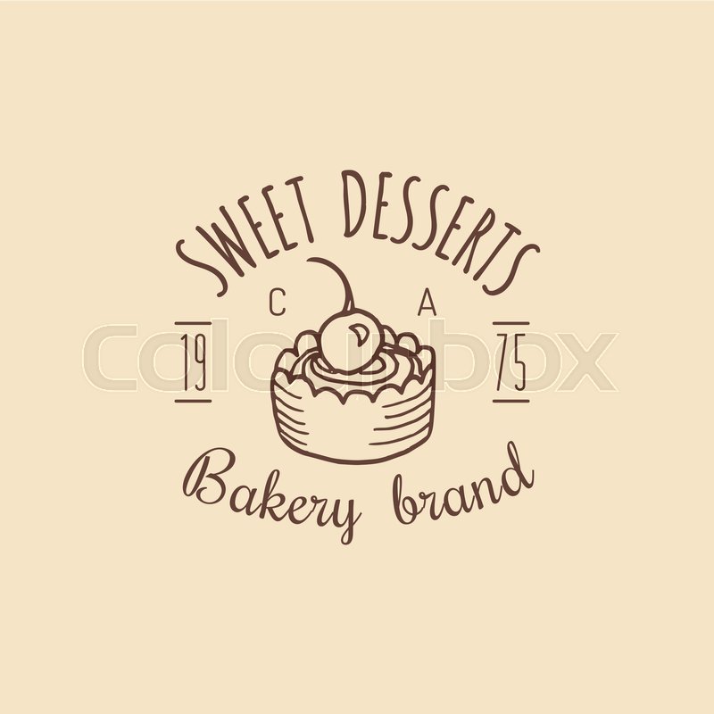 800x800 Vintage Bakery Logo. Vector Typographic Poster With Cake. Retro