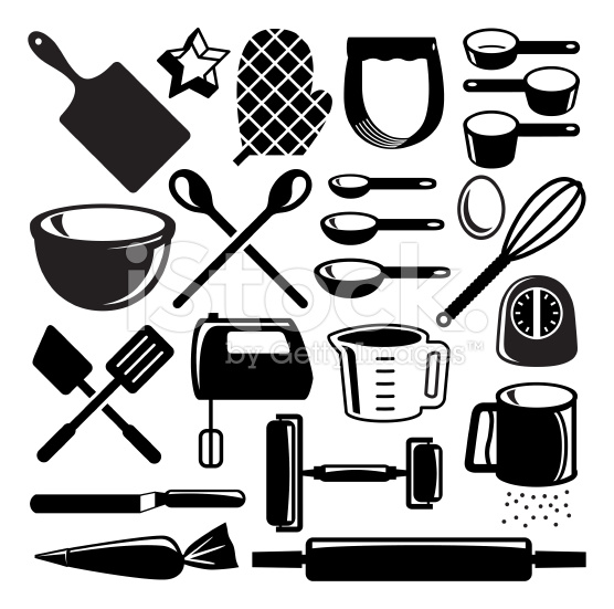 556x551 Baking Utensils Vector