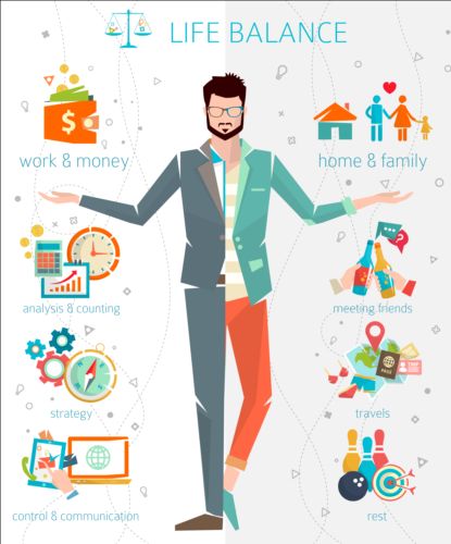 415x500 Work And Life Balance Vector Template 01 Free Download