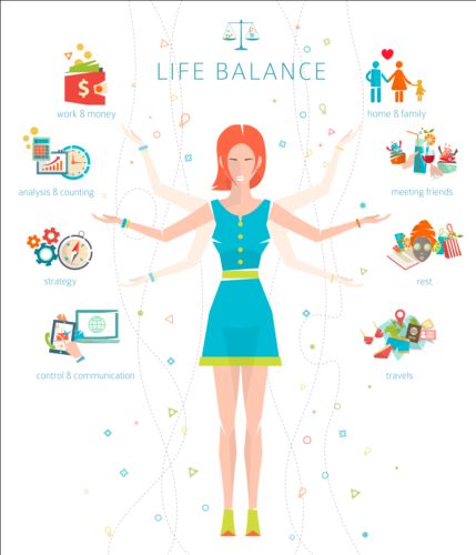 429x500 Work And Life Balance Vector Template 03 Free Download
