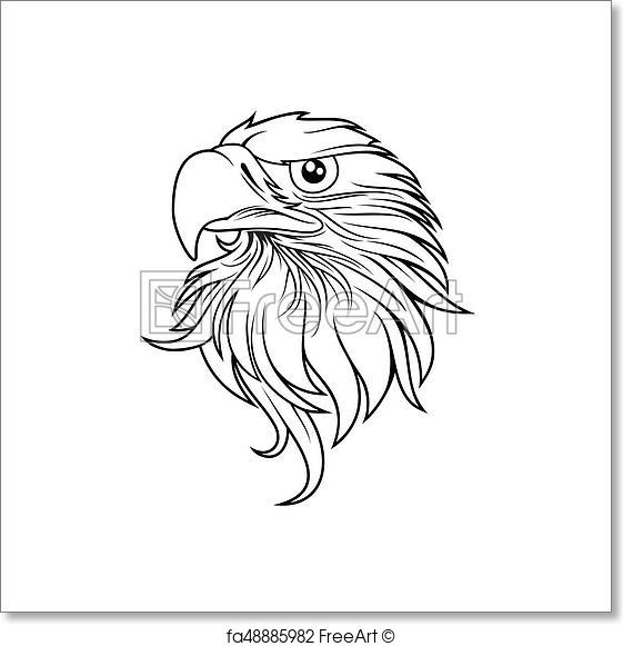 561x581 Free Art Print Of Eagle Head Logo Template, Hawk Mascot Graphic