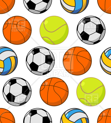 360x400 Seamless Pattern With Balls Basketball,football And Tennis Ball