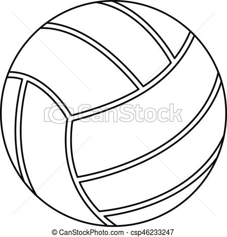 450x470 Volleyball Ball Icon, Outline Style. Volleyball Ball Icon. Outline