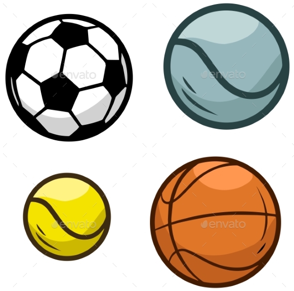 590x583 Cartoon Sports Ball Vector Icon Set By Gb Art Graphicriver
