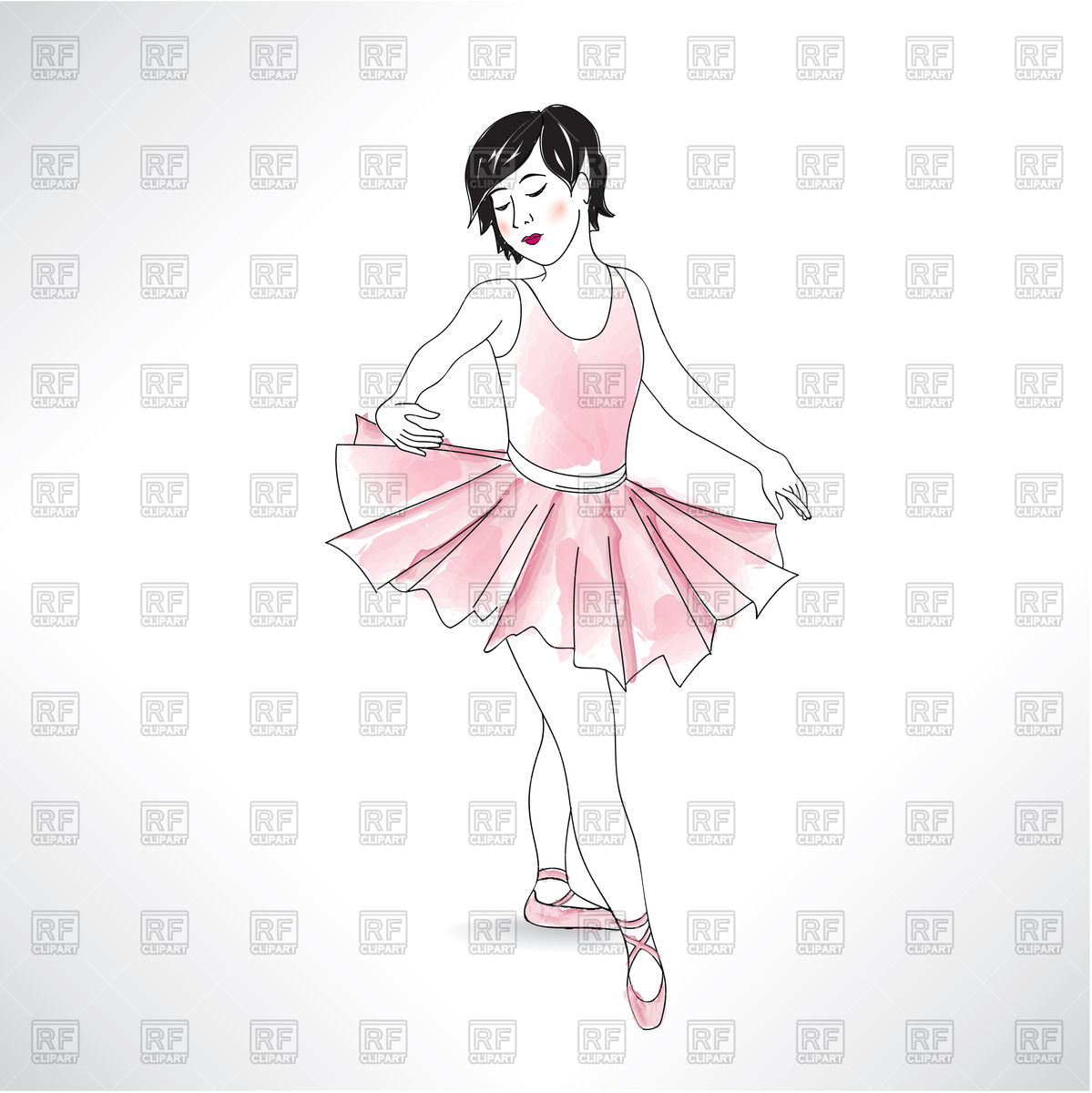 1199x1200 Girl Dancing In Ballet Shoes And Ballet Tutu Vector Image Vector
