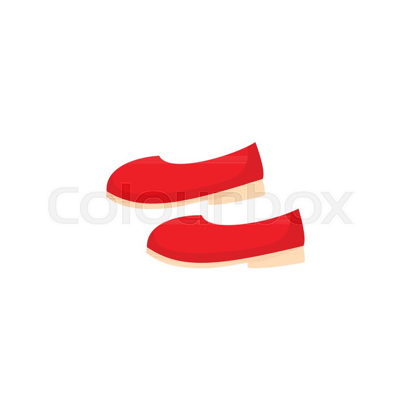 800x800 Pair Of Simple Red Ballerina Shoes, Pumps, Flats, Cartoon Vector