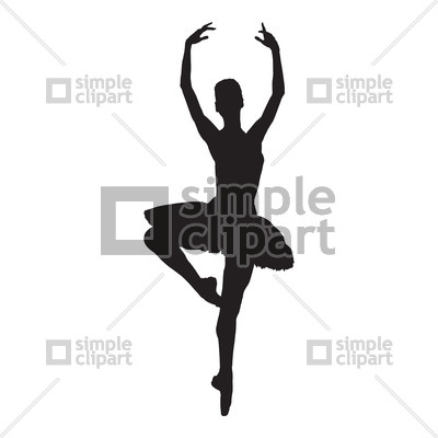 400x400 Silhouette Of Ballerina Vector Image