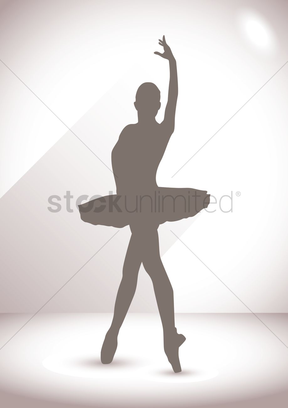 919x1300 Silhouette Of Ballerina Vector Image