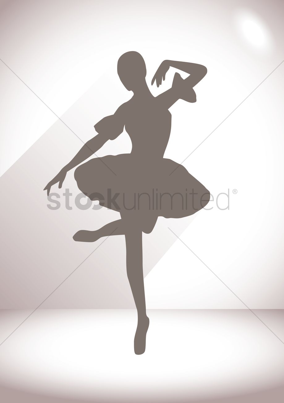 919x1300 Silhouette Of Ballerina Vector Image
