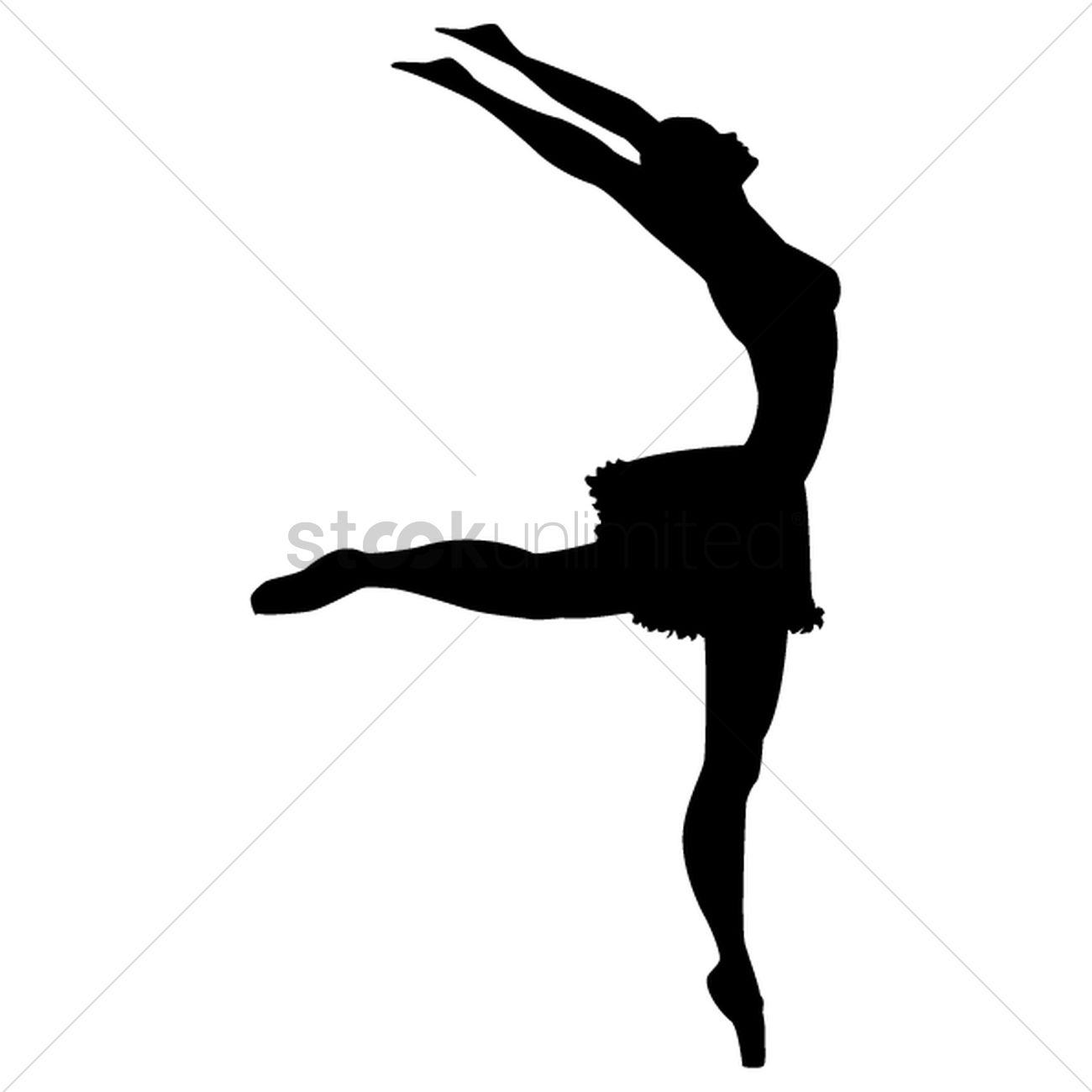 1300x1300 Silhouette Of Ballerina Vector Image