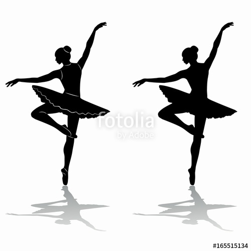 500x500 Silhouette Of Ballerina, Vector Draw Stock Image And Royalty Free