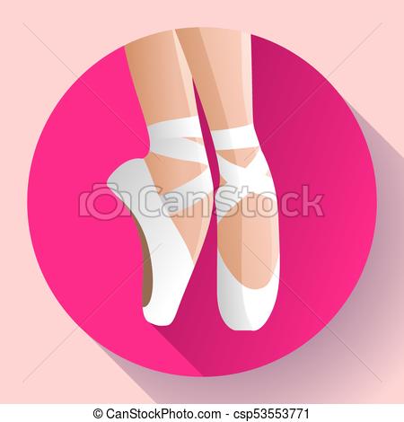 450x470 White Ballet Pointe Shoes Flat Vector Illustration Of Gym Ballet