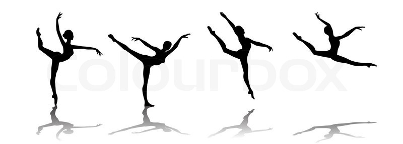 800x287 Vector Silhouette Of A Ballerina Stock Vector Colourbox