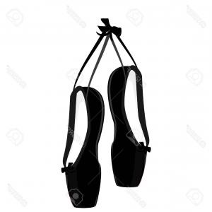 300x300 White Ballet Pointe Shoes Flat Vector Shopatcloth