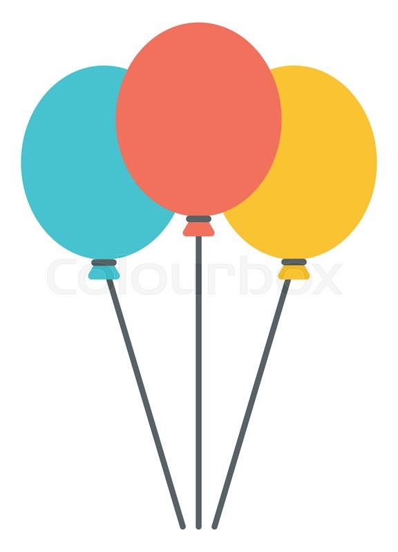 576x800 Colourful Birthday Or Party Balloons Vector Flat Design
