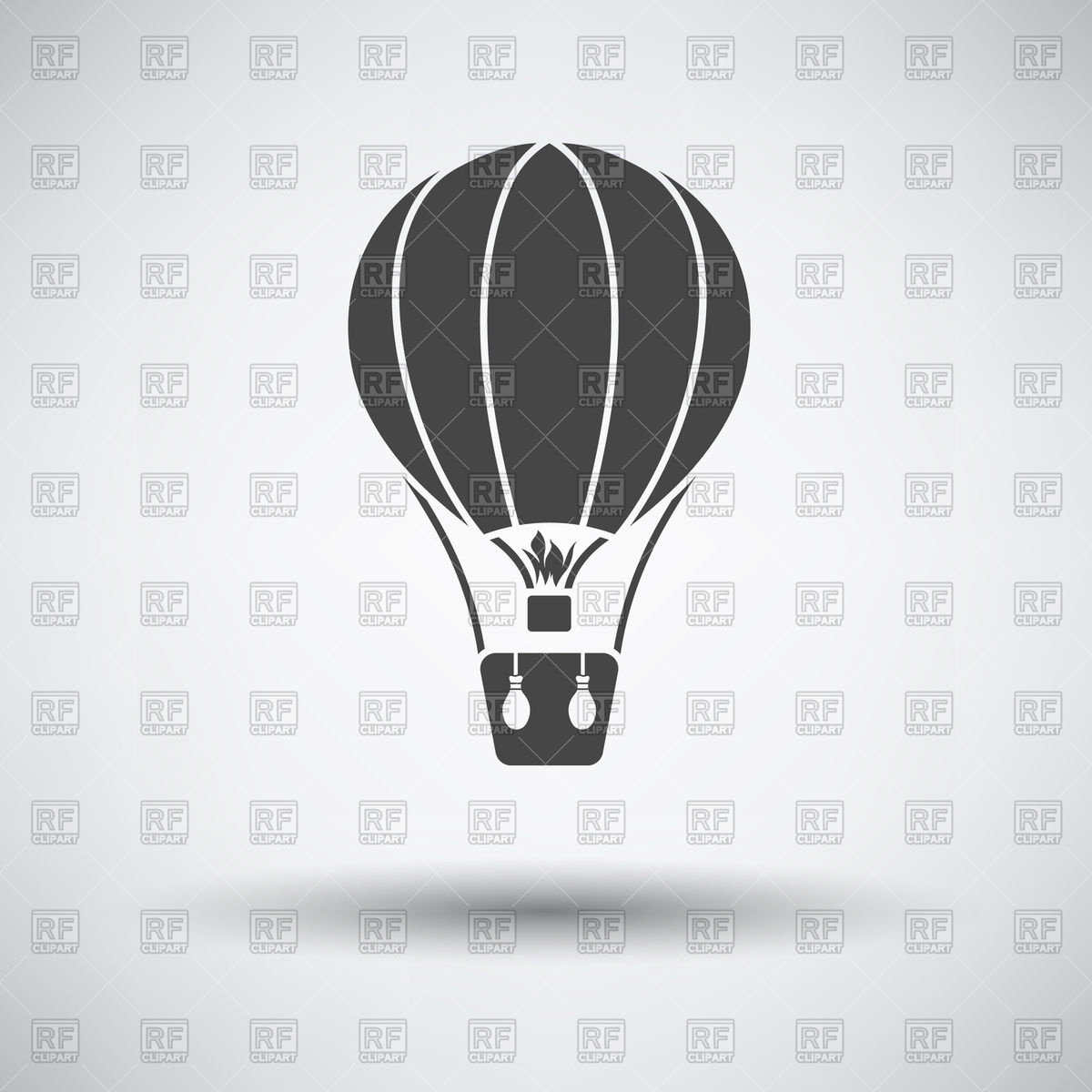 1200x1200 Hot Air Balloon Icon On Gray Background With Round Shadow Vector