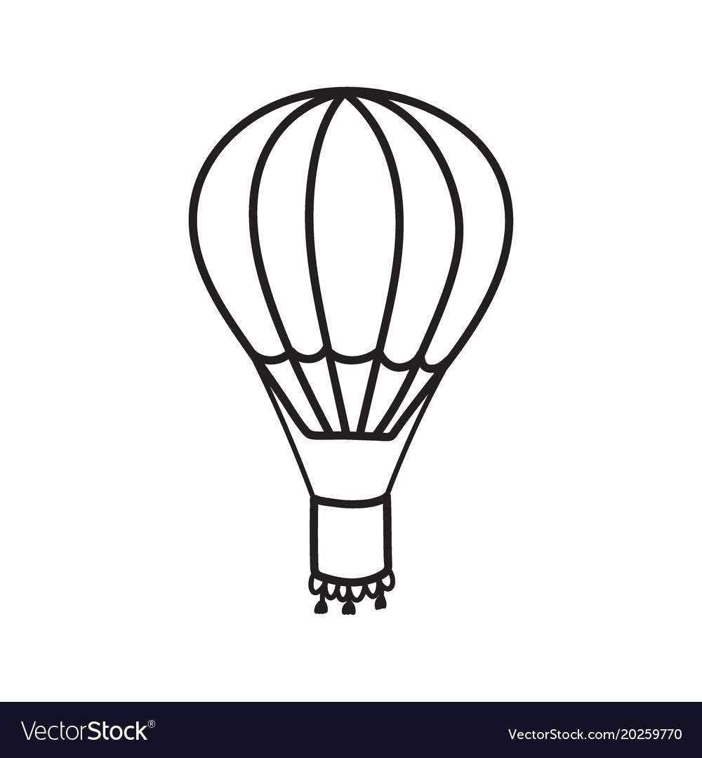 1000x1080 Outline Hot Air Balloon Vector 20259770 17