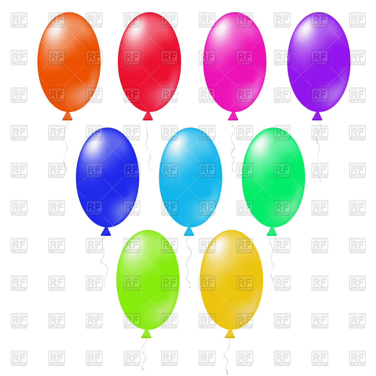 1200x1200 Oval Colored Balloons Vector Image Vector Artwork Of Objects