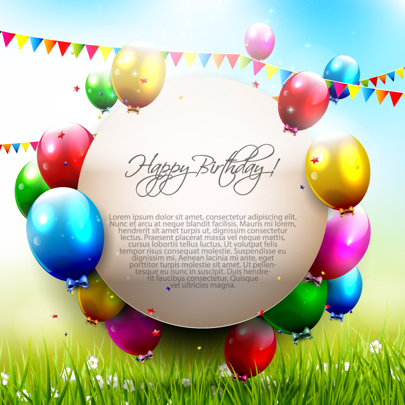 800x800 Circle Happy Birthday Color Balloon Vector Free Download Free
