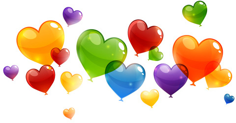 480x250 Color Heart Balloons Vector Free Vector In Encapsulated Postscript