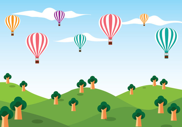 632x443 Hot Air Balloon Vector Background Free Vector Download 439615