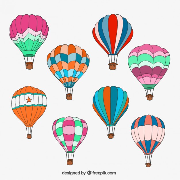 626x626 Hot Air Balloon Drawing Hand Drawn Hot Air Balloons Vector Free