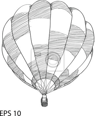 328x400 Doodle Powietrza Balon Vector Szkic Up Line, Eps 10