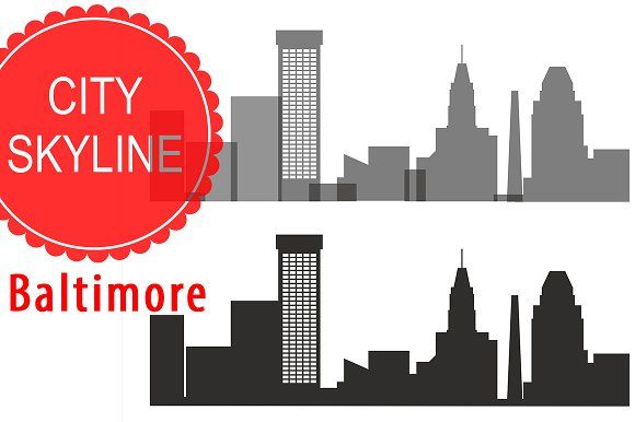 580x386 Baltimore Skyline Vector Vector File