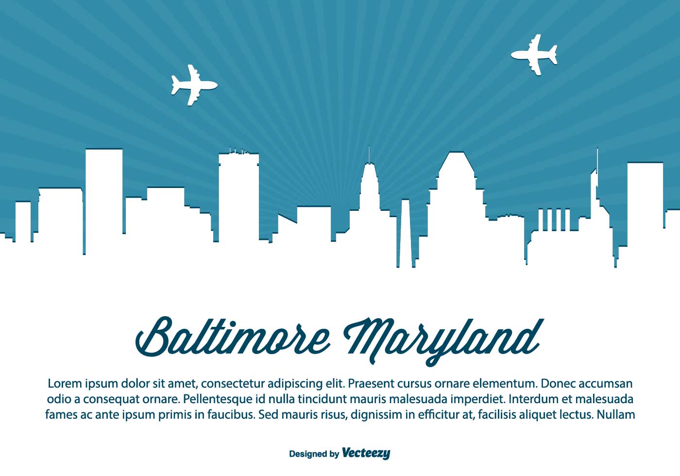 1400x980 Maryland Skyline Free Vector Art