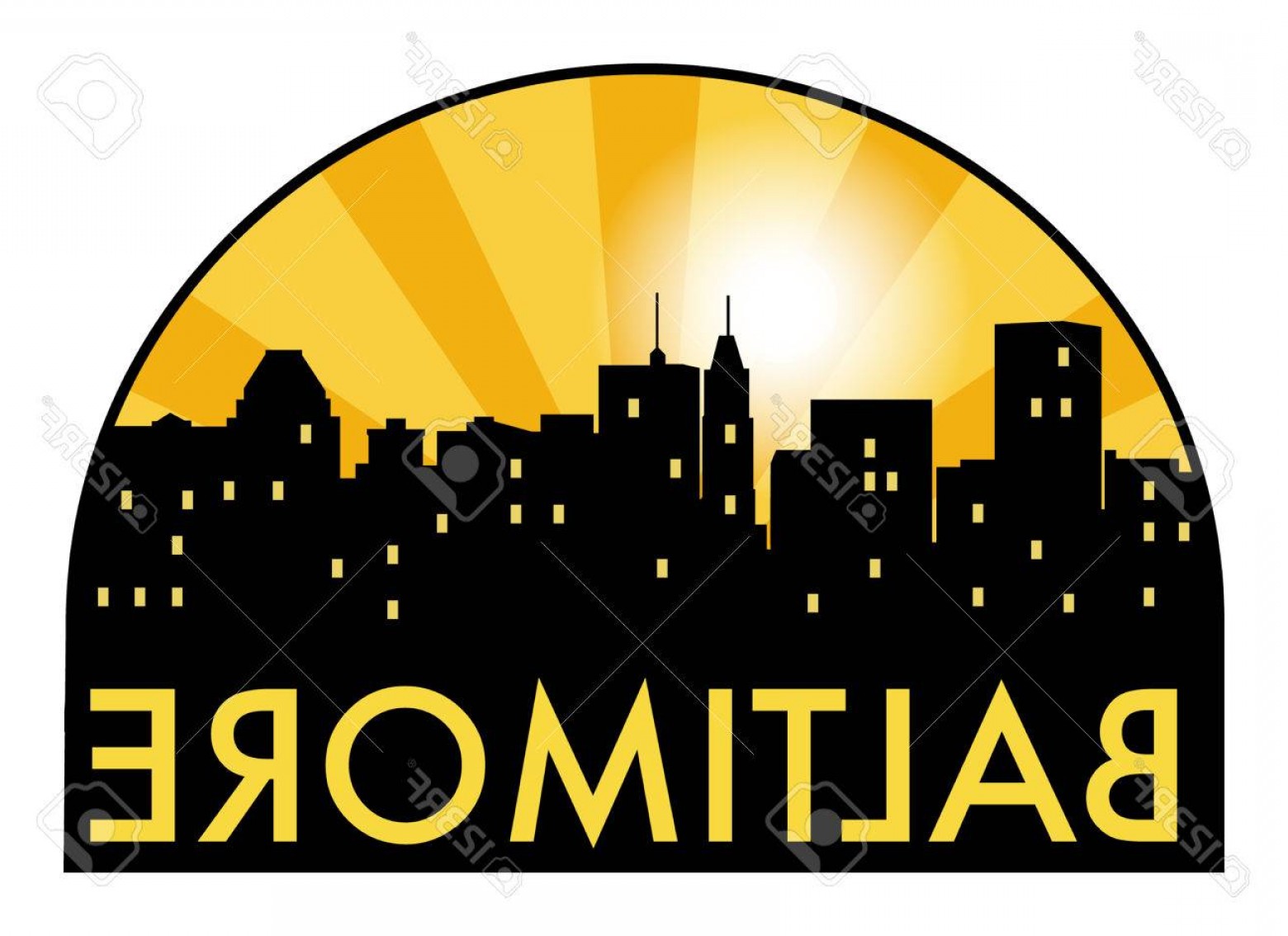 1560x1134 Photostock Vector Abstract Skyline Baltimore With Various