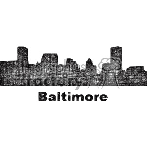 300x300 Royalty Free Black And White City Skyline Vector Clipart Usa