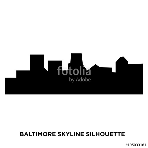 500x500 Baltimore Skyline Silhouette On White Background Stock Image And