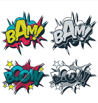 380x400 Bam Boom Comic Style Graphic Vector Products I Love And Cool